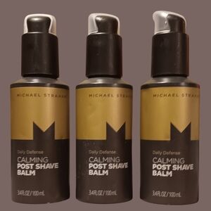 Michael Strahan Calming Post Shave Balm Black and Gold (Three 3.4oz. containers)